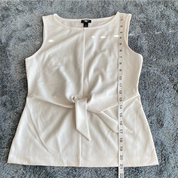ANN TAYLOR Women's Sleeveless Tie-Front Top, White, Size SP - Picture 5 of 6